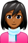 woman with scarf (brown) emoji