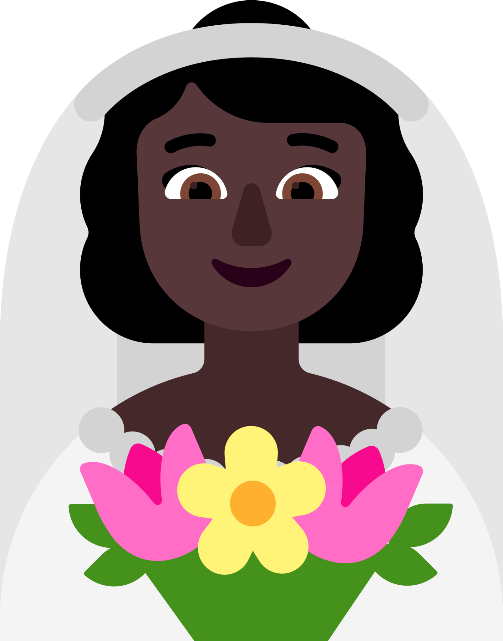 woman with veil dark emoji