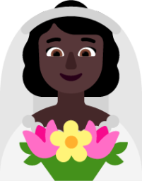 woman with veil dark emoji