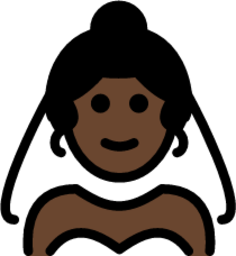 woman with veil: dark skin tone emoji