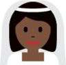 woman with veil: dark skin tone emoji