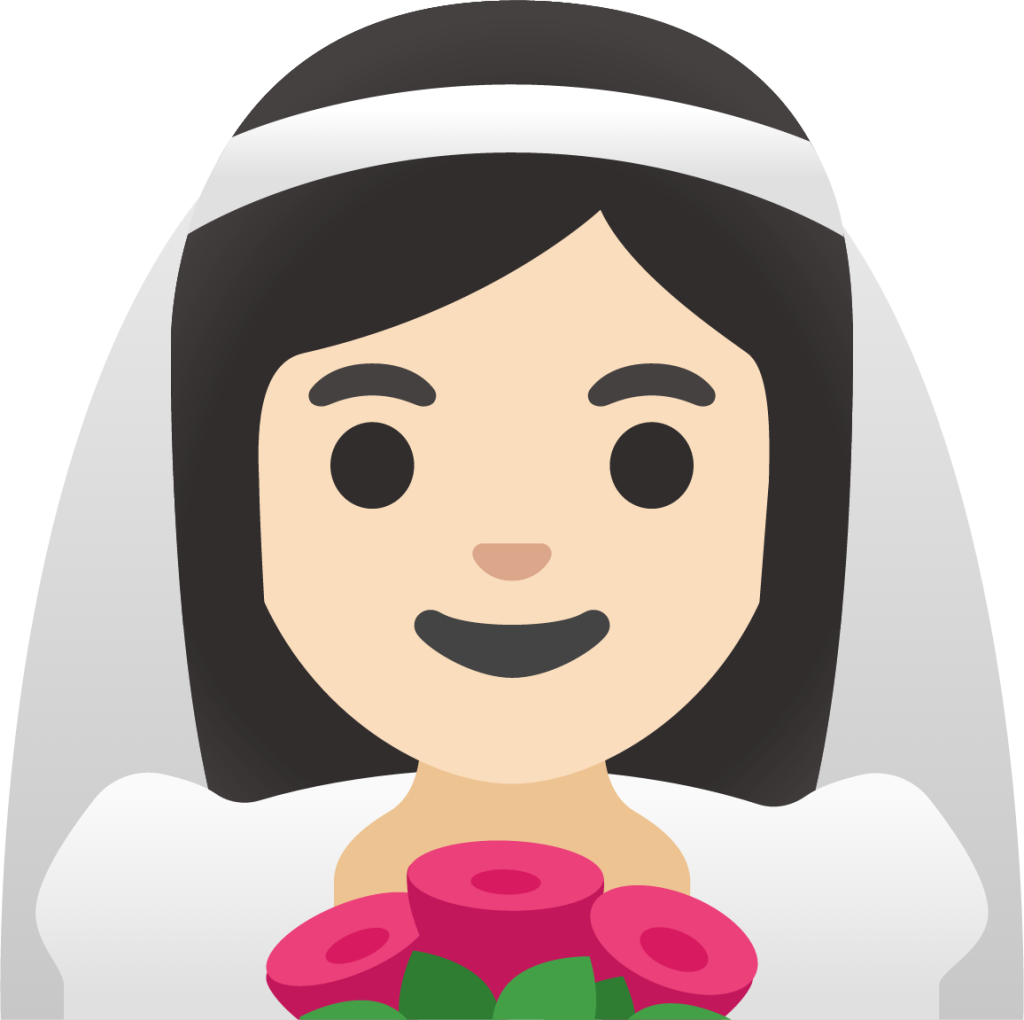 woman with veil: light skin tone emoji