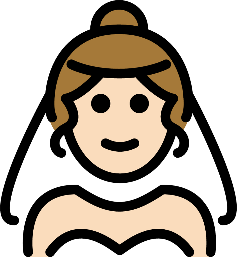 woman with veil: light skin tone emoji