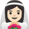 woman with veil: light skin tone emoji