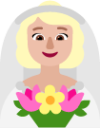 woman with veil medium light emoji