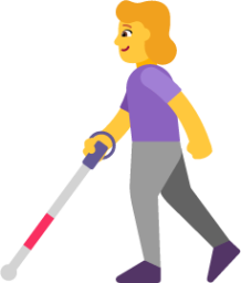woman with white cane default emoji
