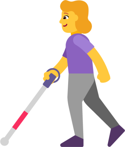 woman with white cane default emoji