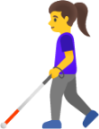 woman with white cane emoji