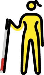 woman with white cane emoji