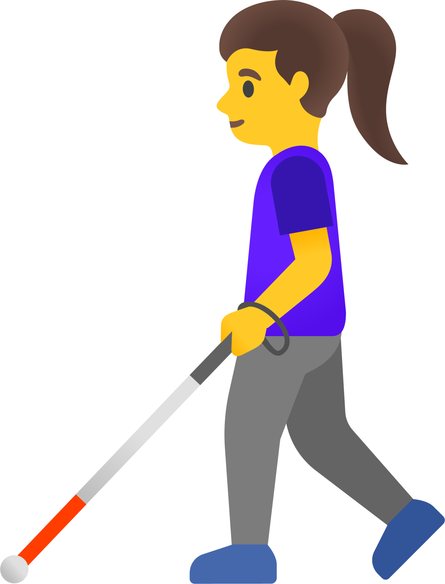 woman with white cane emoji