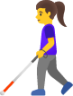 woman with white cane emoji