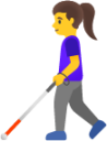 woman with white cane emoji