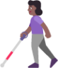 woman with white cane medium dark emoji