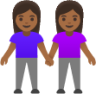 women holding hands: medium-dark skin tone emoji