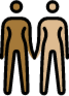 women holding hands: medium-dark skin tone, medium-light skin tone emoji