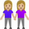 women holding hands: medium-light skin tone emoji