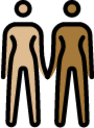 women holding hands: medium-light skin tone, medium-dark skin tone emoji