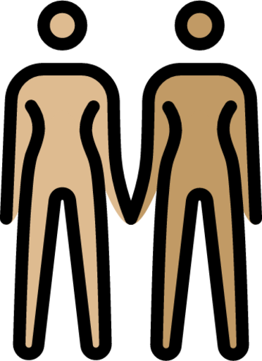 women holding hands: medium-light skin tone, medium skin tone emoji