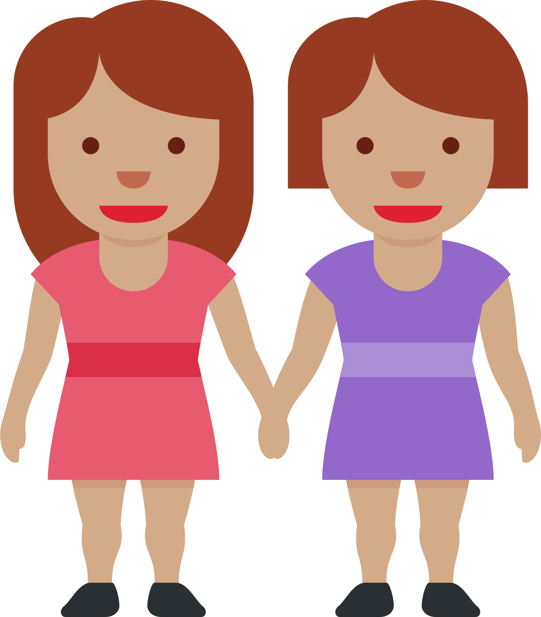 women holding hands: medium skin tone emoji