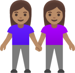 women holding hands: medium skin tone emoji