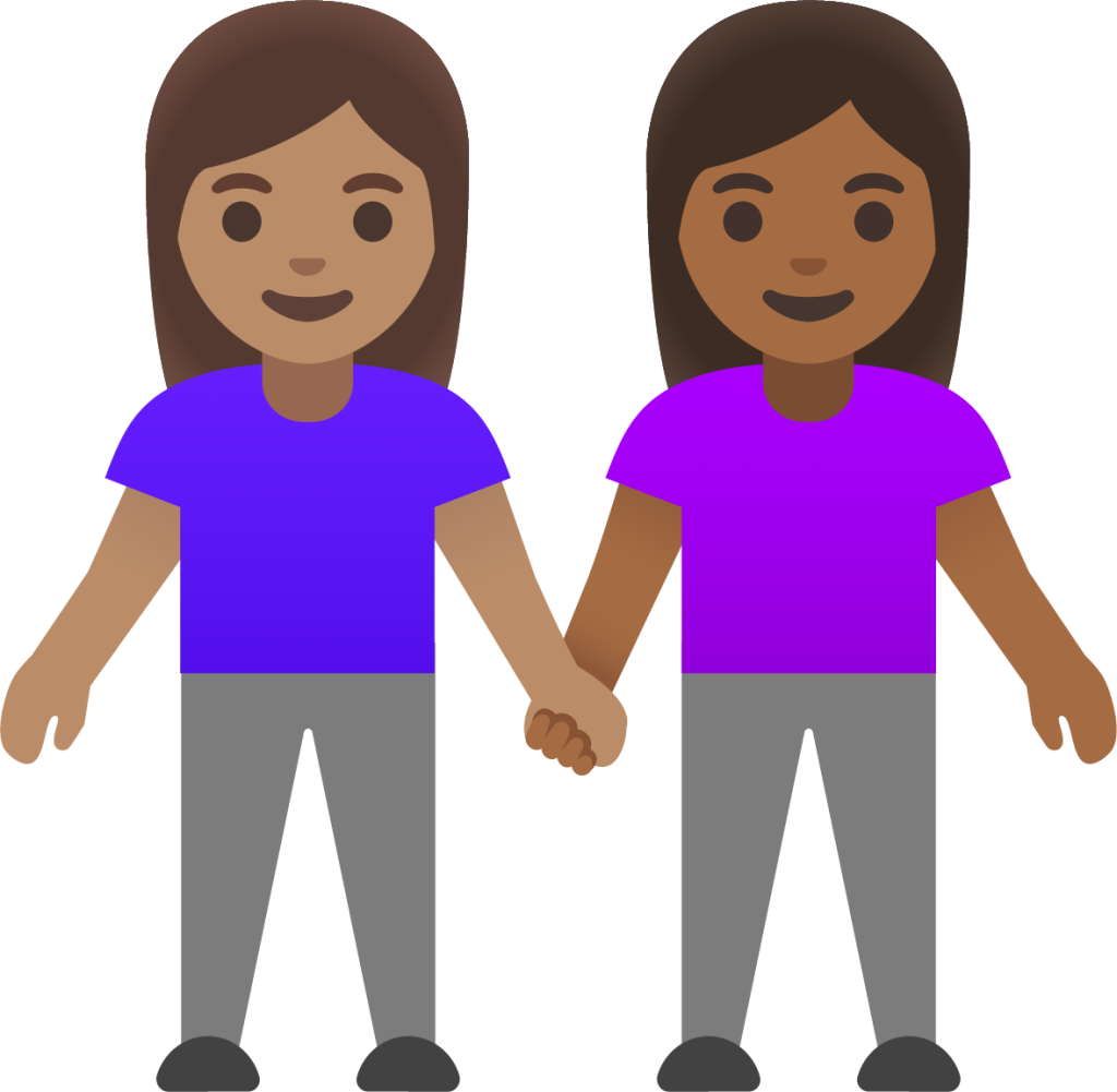 women holding hands: medium skin tone, medium-dark skin tone emoji