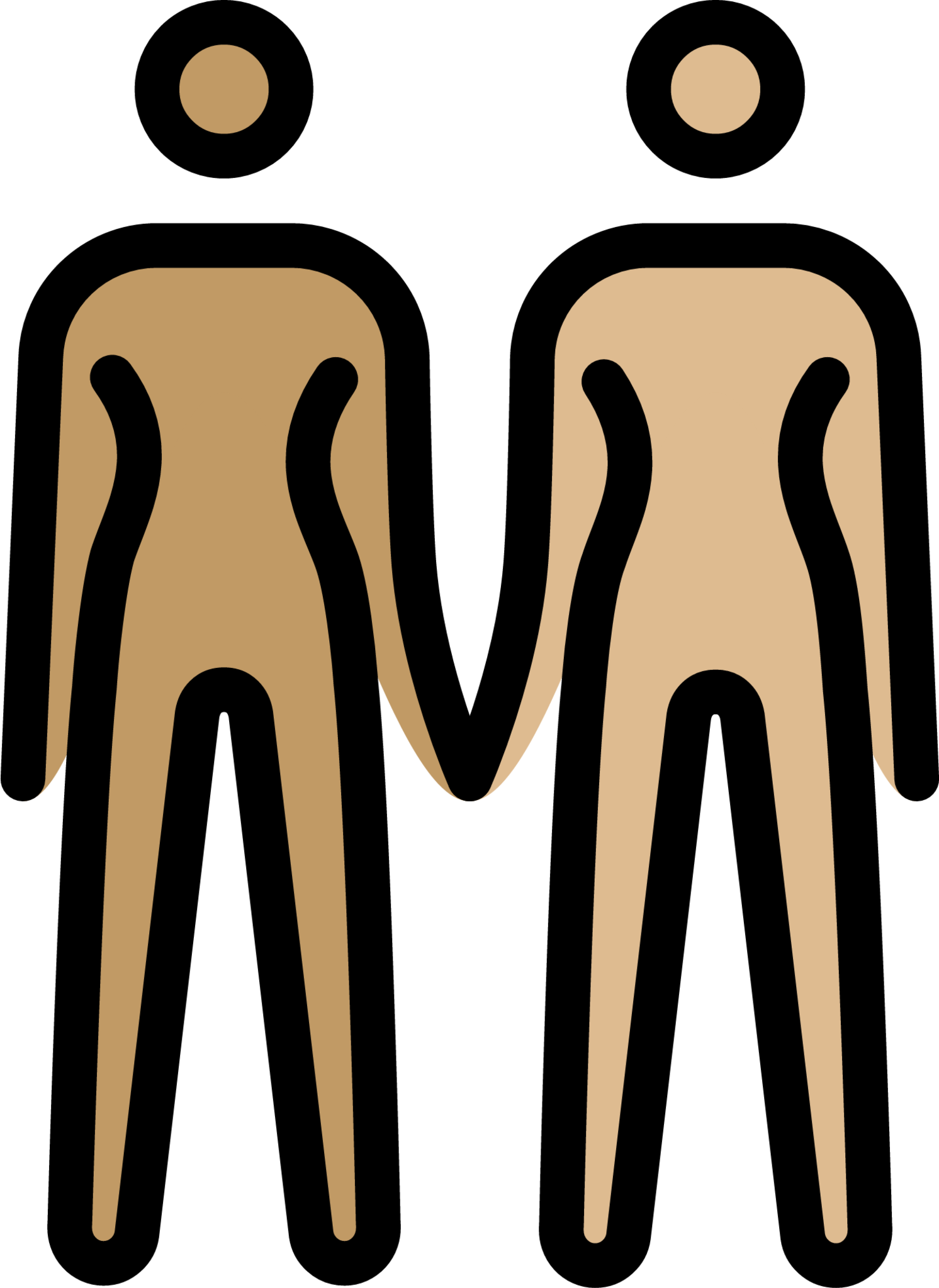 women holding hands: medium skin tone, medium-light skin tone emoji
