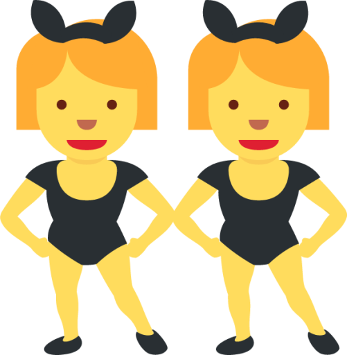 women with bunny ears emoji