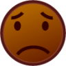 worried (brown) emoji