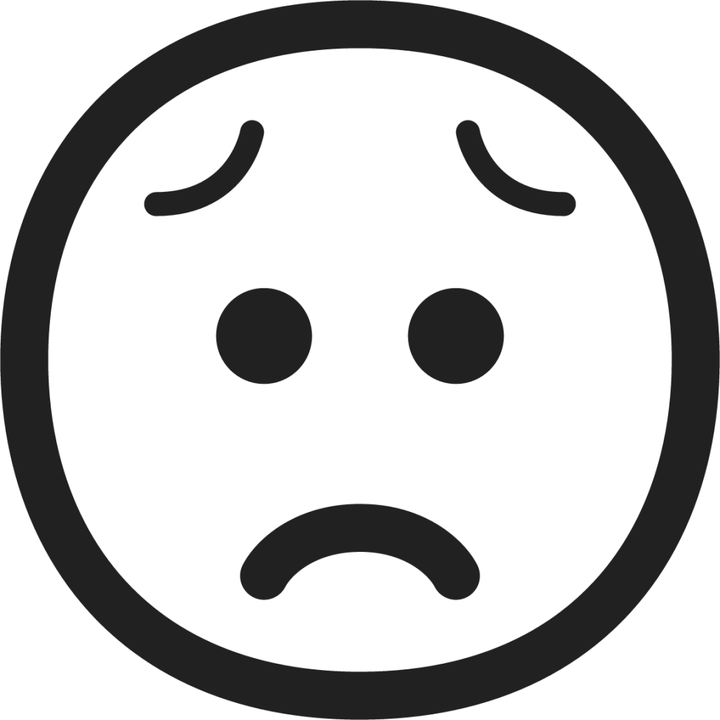 worried face emoji