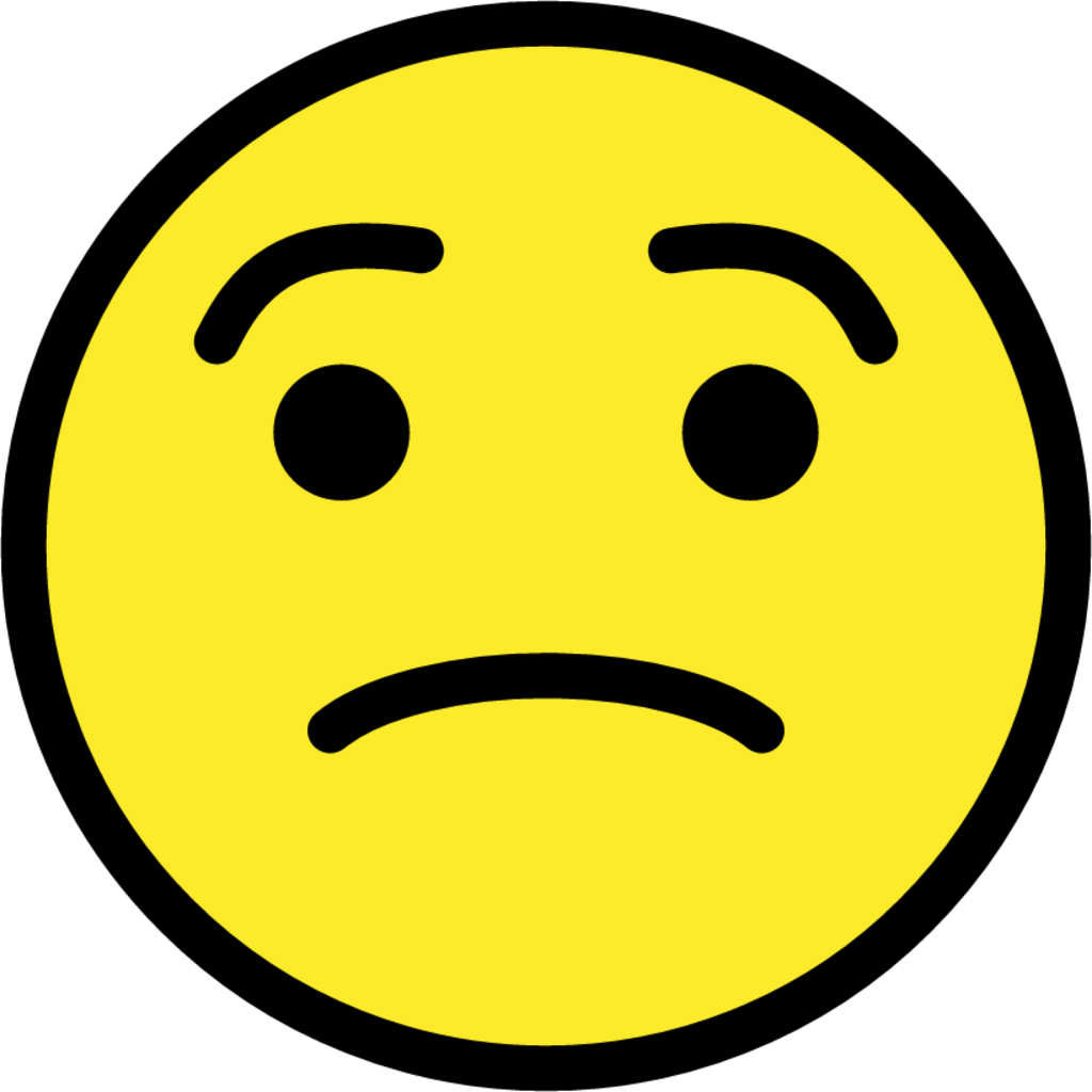worried face emoji