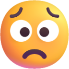 worried face emoji