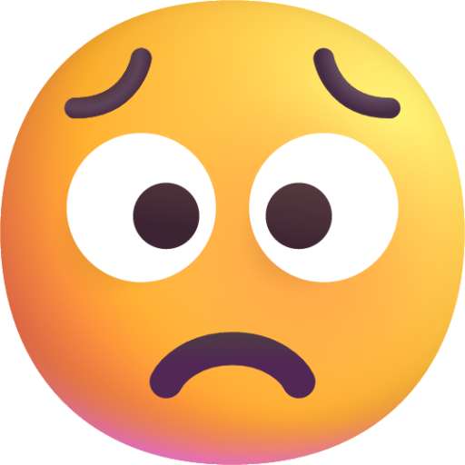 worried face emoji