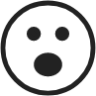 Wow face emoji light icon