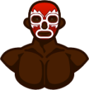 wrestlers (black) emoji