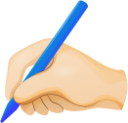 Writing hand skin 1 emoji emoji