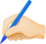 Writing hand skin 1 emoji emoji