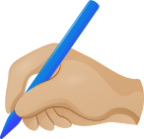Writing hand skin 2 emoji emoji