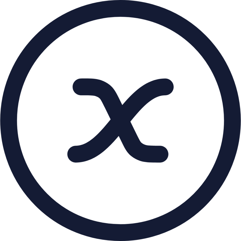 x variable circle icon
