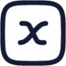 x variable square icon