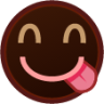 yum (black) emoji