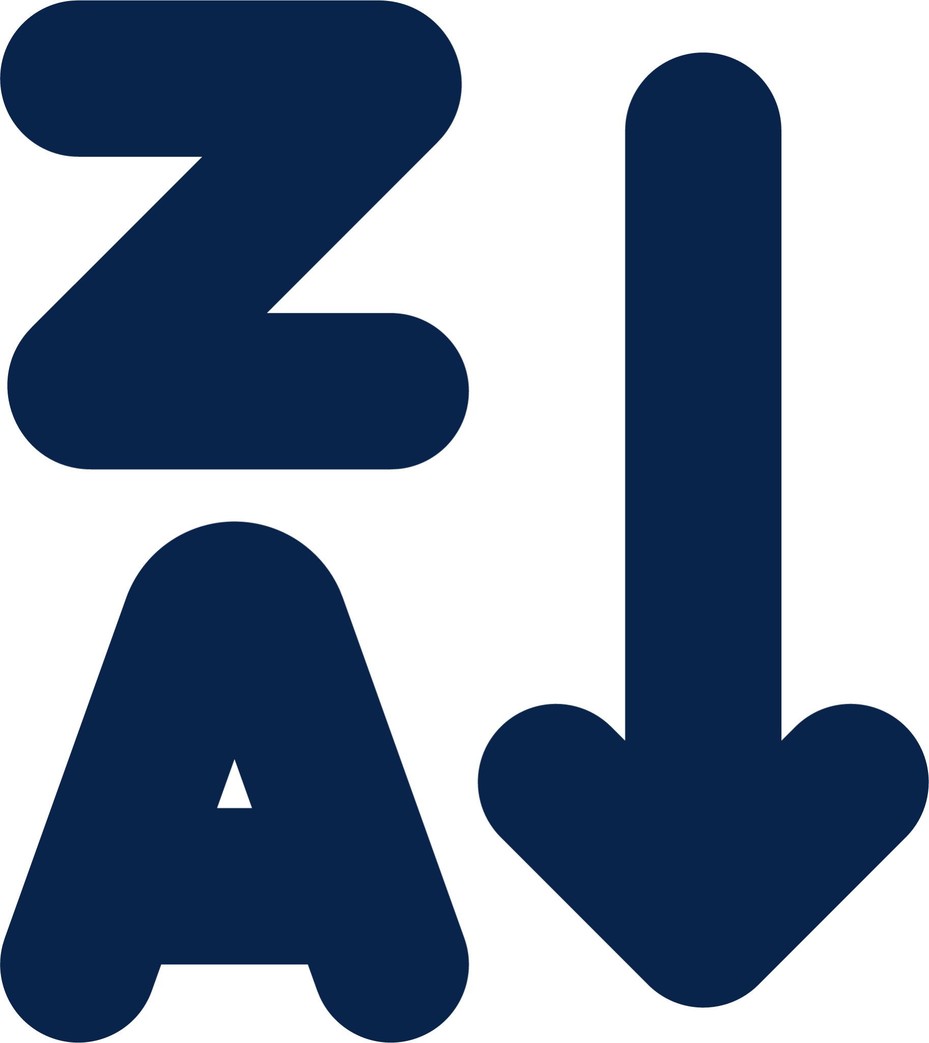 ZA sort descending letters fill editor icon
