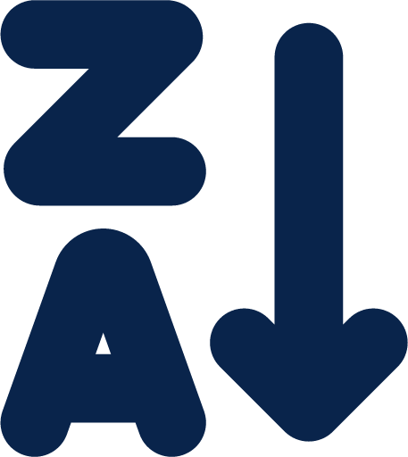 ZA sort descending letters fill editor icon