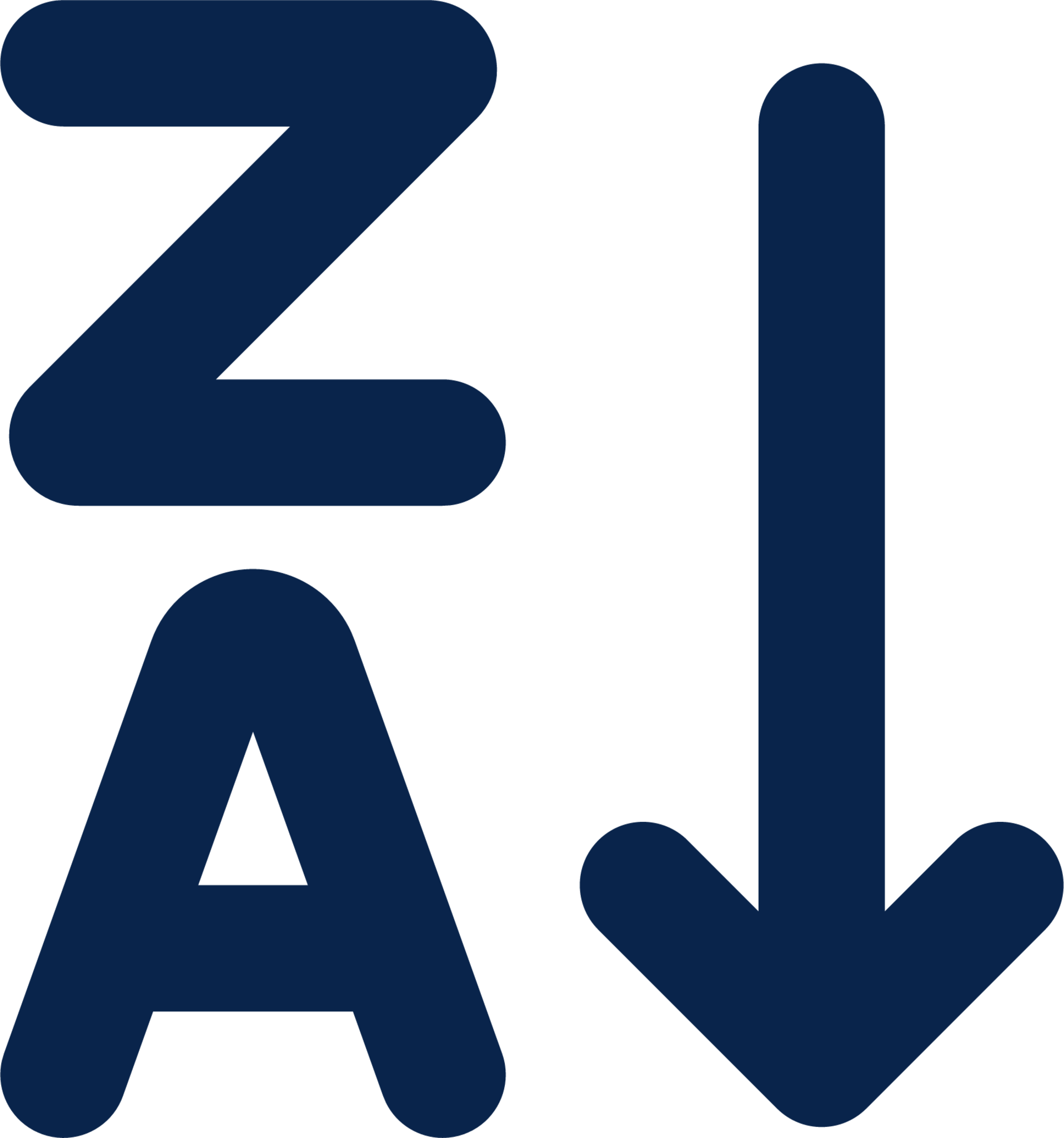 ZA sort descending letters line editor icon