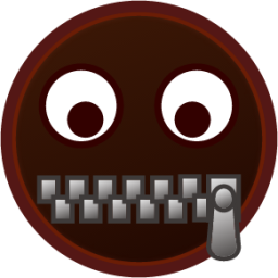 zipper mouth face (black) emoji