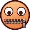 zipper mouth face (yellow) emoji